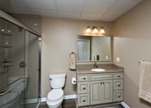 Vanity and toilet area