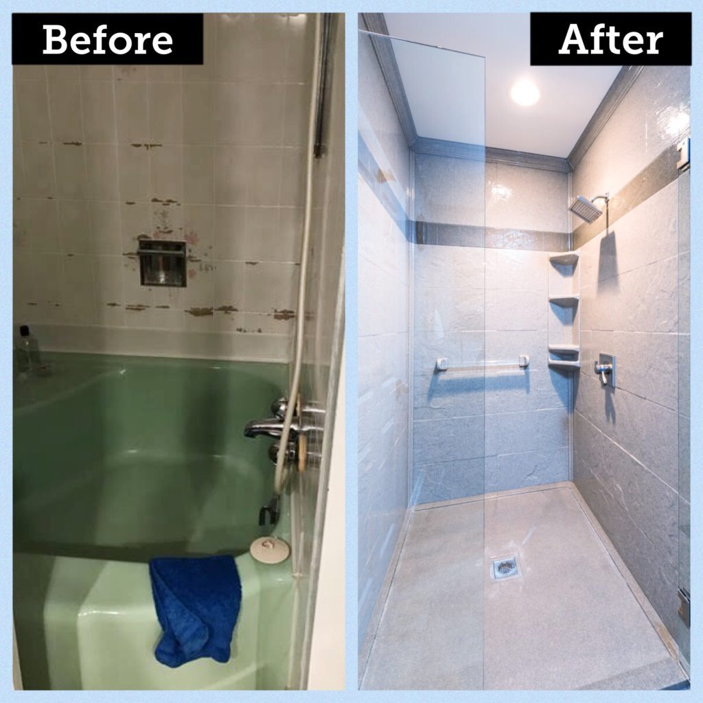 The new versus the old shower