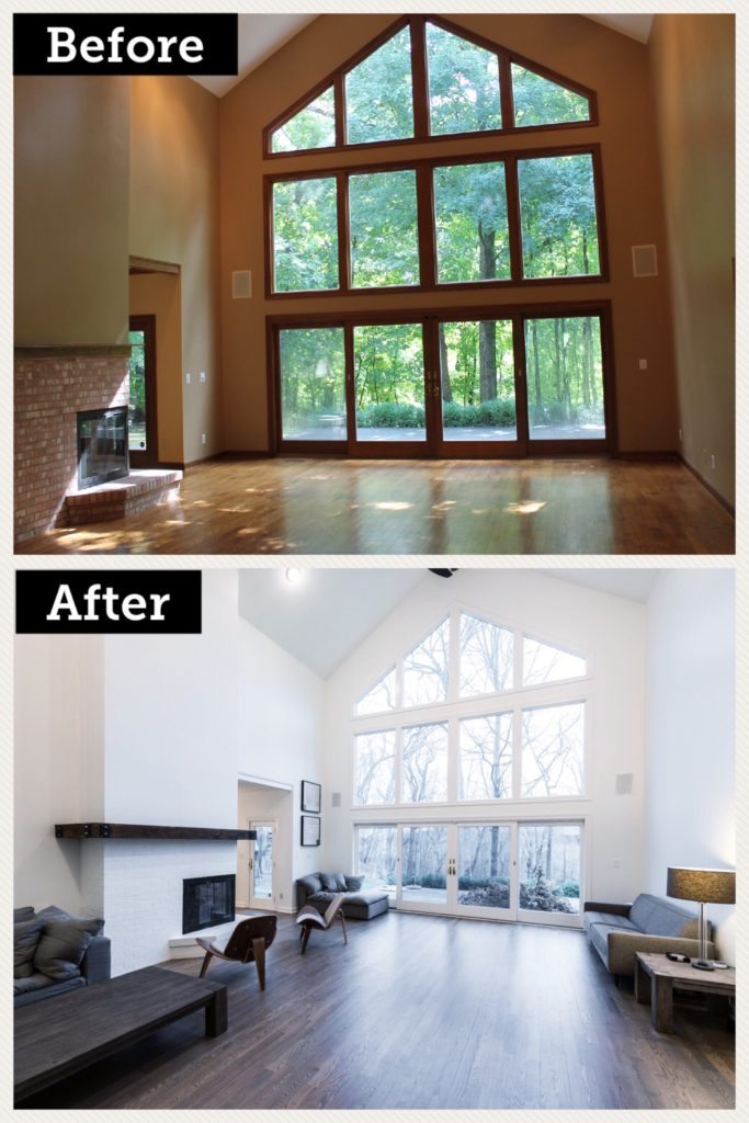 Traditional before and contemporary after