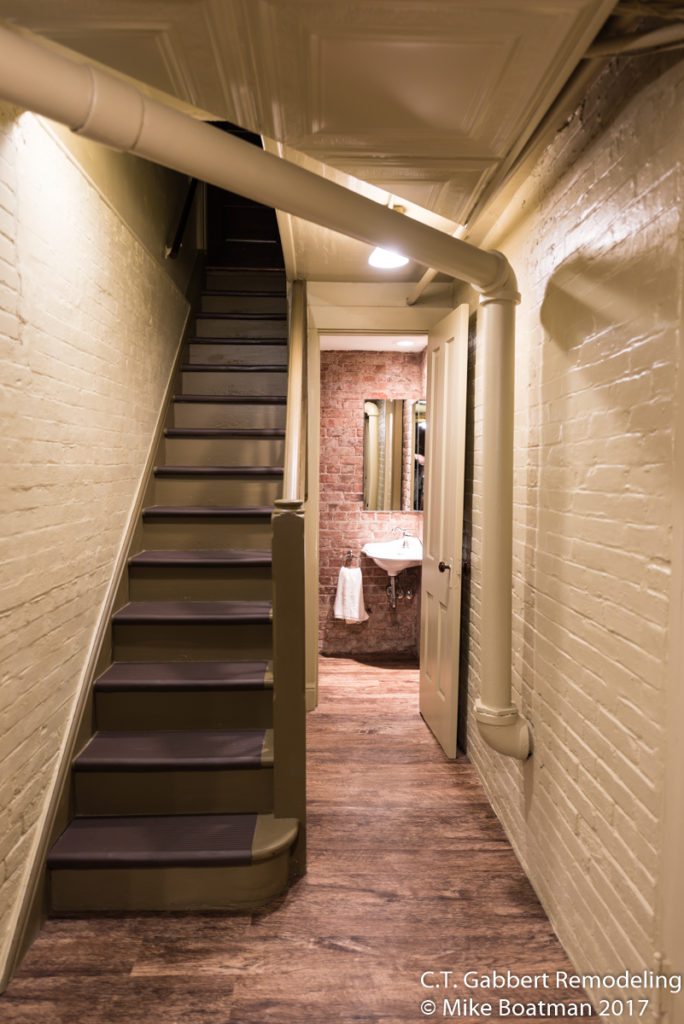 restored historic basement with original exposed brick