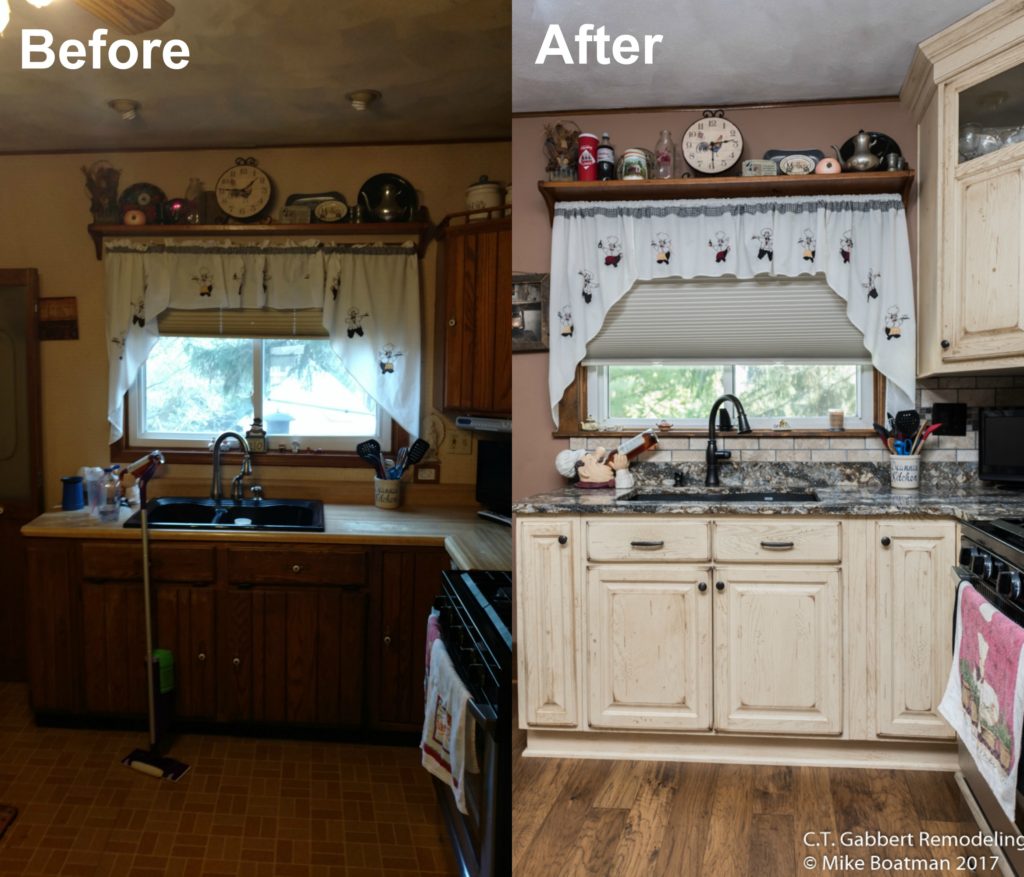 dramatic before and after kitchen