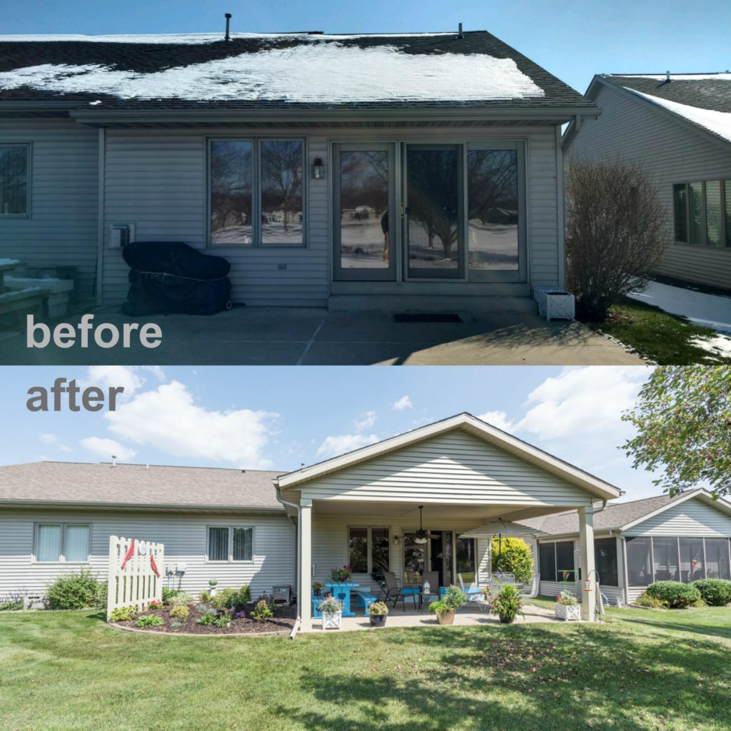 before and after sunroom addition