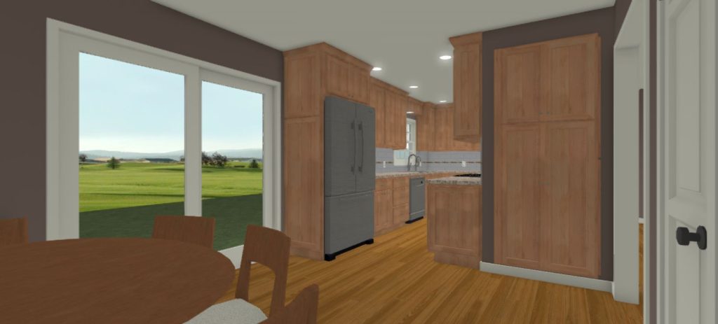 CAD rendering of remodeled kitchen