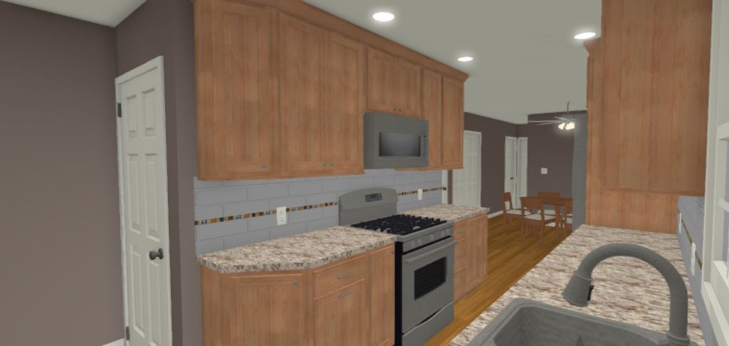 CAD Rendering of Kitchen Remodel