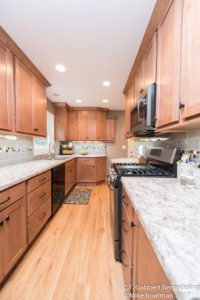 maple nutmeg cabinets in updated kitchen remodel