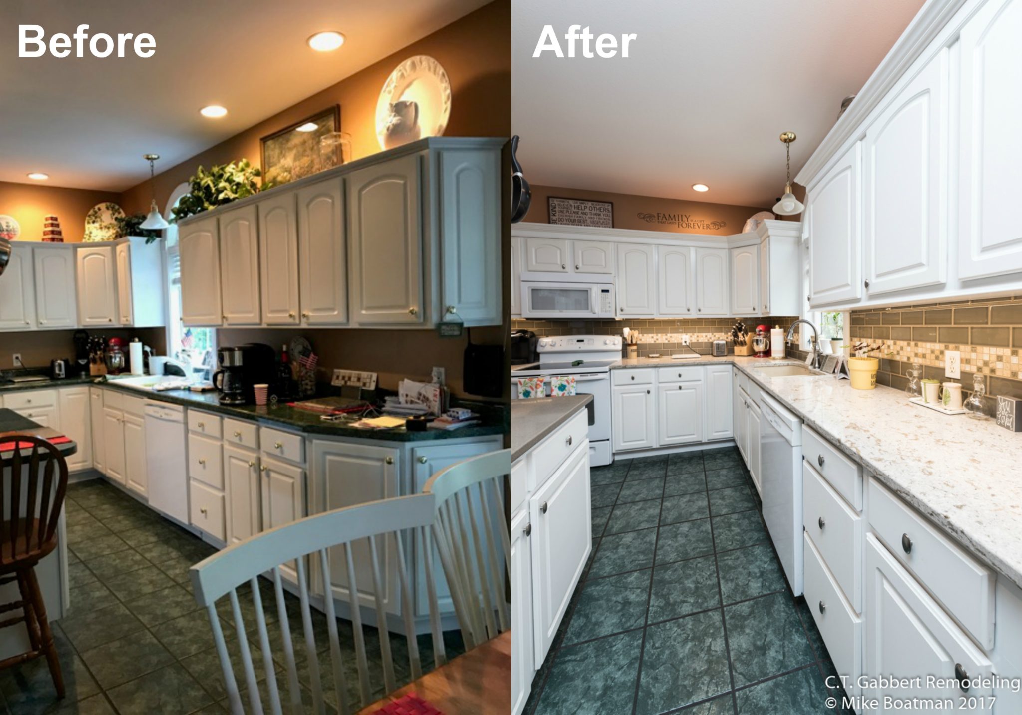 Before and After kitchen remodel - C.T. Gabbert | Remodeling and  Construction