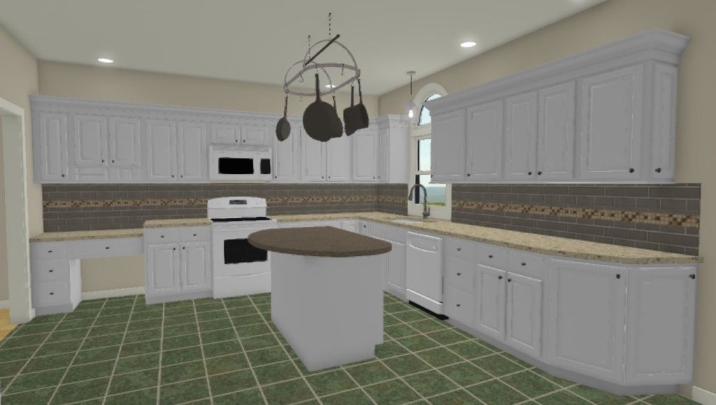 CAD rendering of kitchen remodel