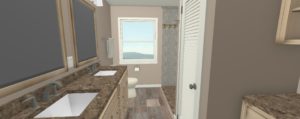 cad design of bathroom remodel