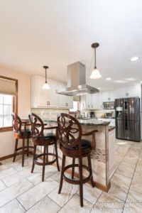 peninsula island in kitchen allows for family seating