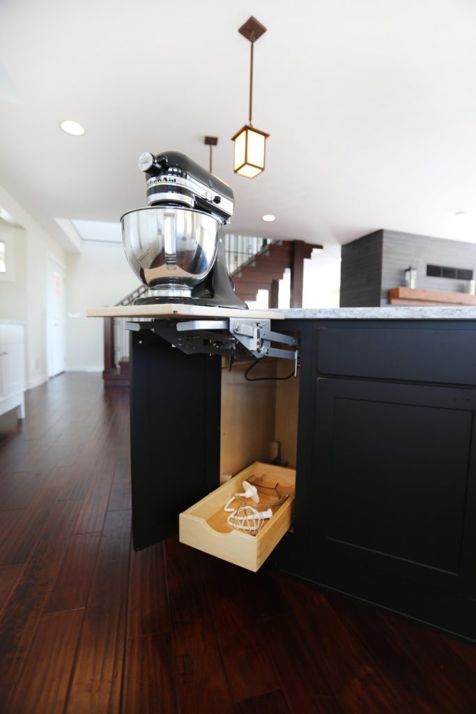 mixer cabinet in black cabinets