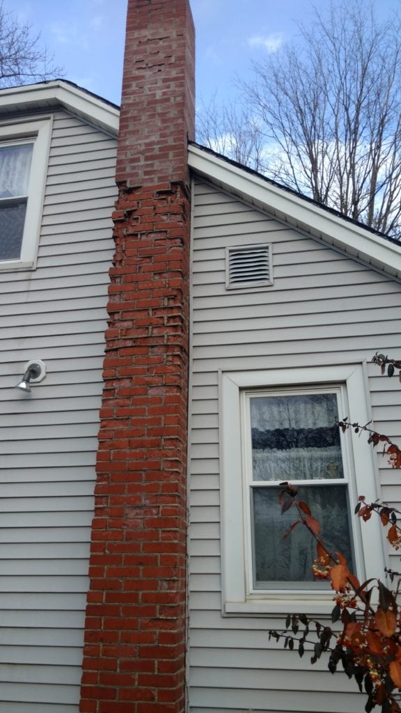 crumbling foundation of chimney