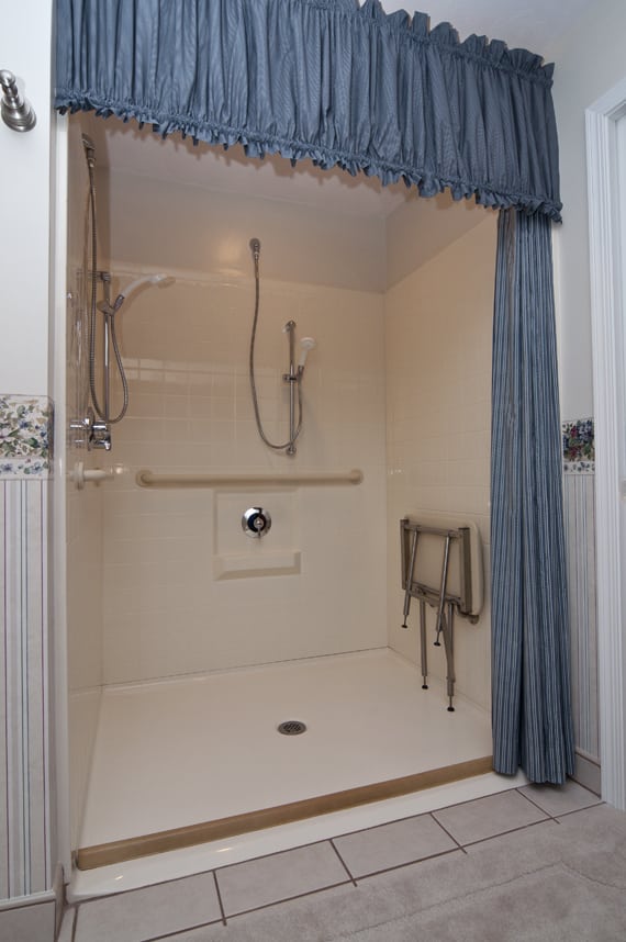 wet room instead of shower in handicap accessible bathroom